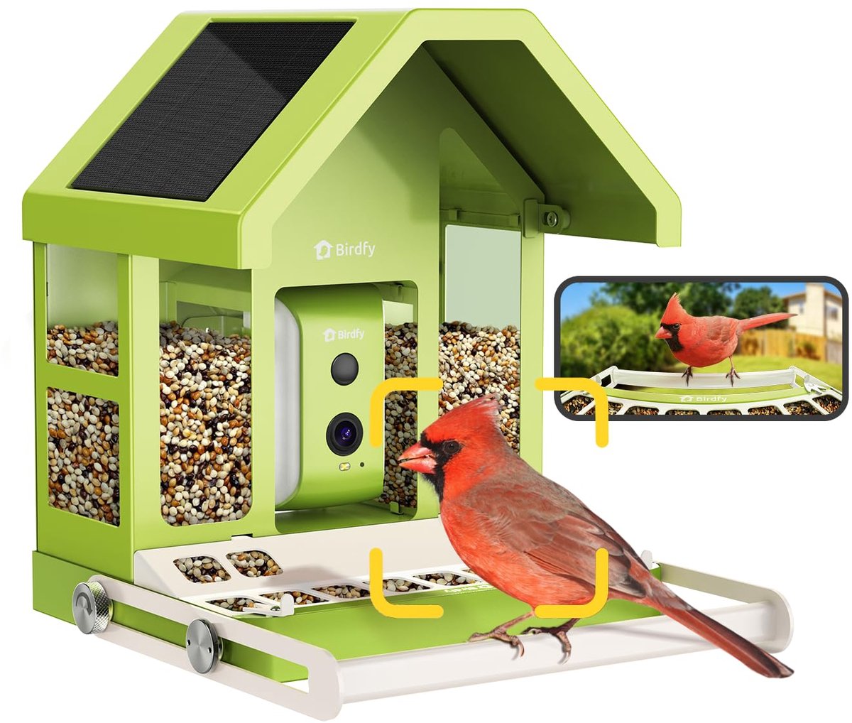 SnelShoppen - Birdfy Vogelvoederhuis met Camera voor Live Observatie, Slimme Vogelspotter, Tuin Decoratie, Buiten Voederhuis, HD Beelden, Inclusief Ap
