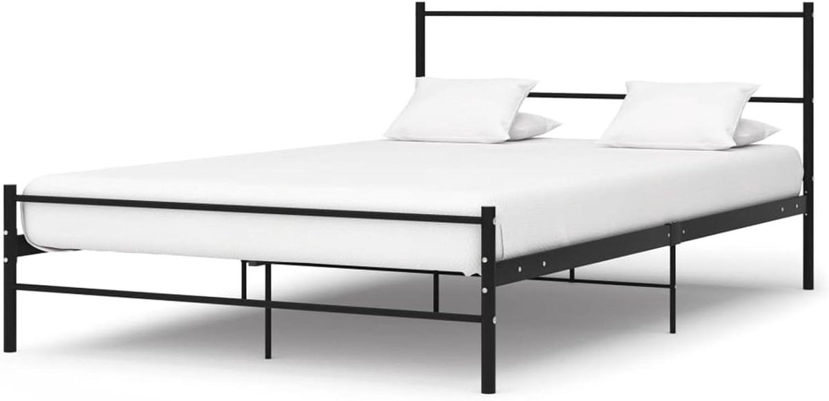 Bedframe Metaal - Frans Bed - Slaapkamer Inrichten - Krasbestendig Frame - 120 x 200 cm - Zwart