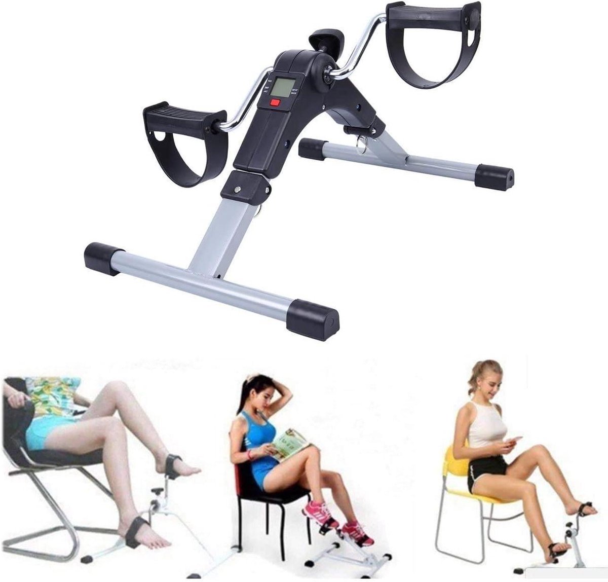 Mini Hometrainer - Pedaal trainer Beenmachine - Thuisbeweging Verbeteren - Compact Opvouwbaar Ontwerp - 30 Centimeter Max Hoogte - null