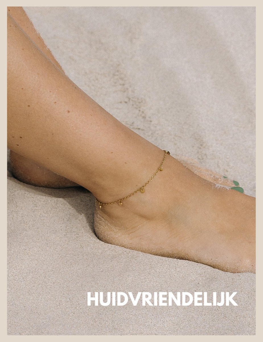 SnelShoppen - Enkelbandje voor Dames in Goud en Zilver | Boho Juwelen met Kleine Plaatjes | Trendy Enkelbandje voor Feest en Casual Gelegenheden