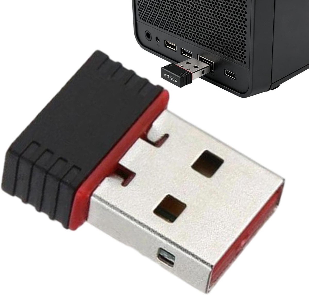 Draadloze Netwerkadapter - Wifi Dongle USB - Internet Verbinding - Hoge Signaalstabiliteit - 150 Mbps - Zwart