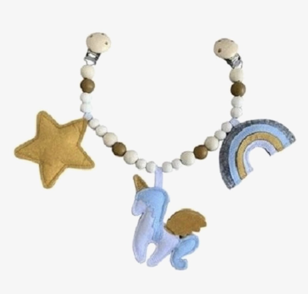Wagenspanner blauw unicorn - kinderwagen - baby - slapen - spelen