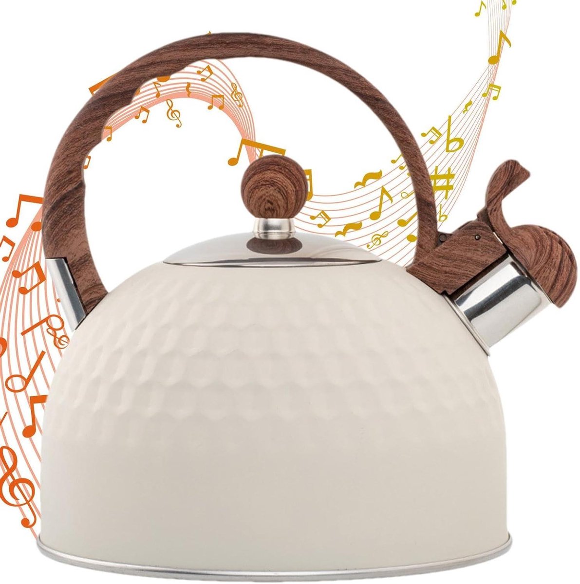 Waterketel - Pijpketel Theeketel - Water Koken - Inklapbaar Lekdeksel - 25 liter - Beige hamer
