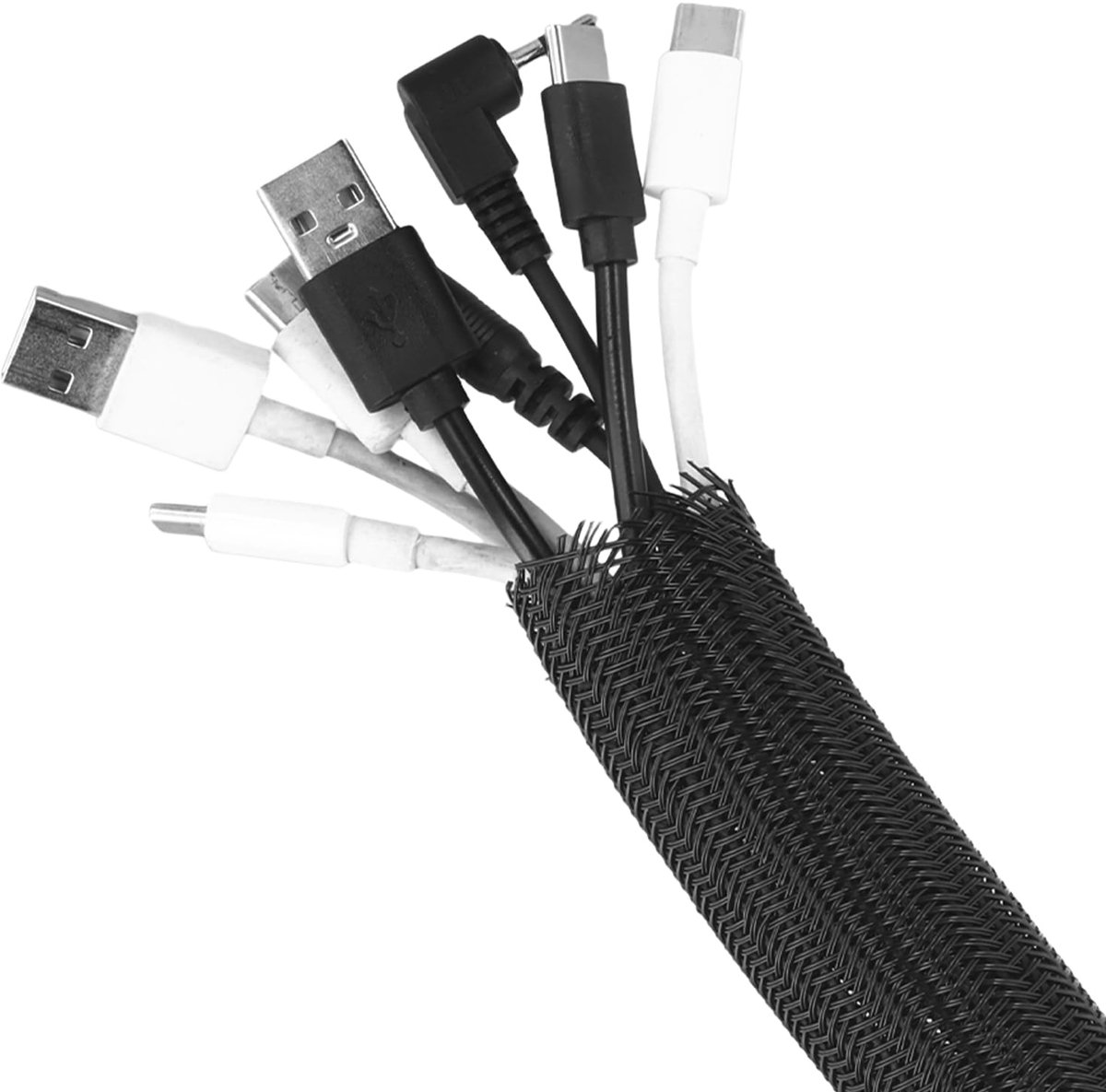 Dailygoods - 2m Kabel Huls - Zelfrollende Kabelhoes voor Desk en TV