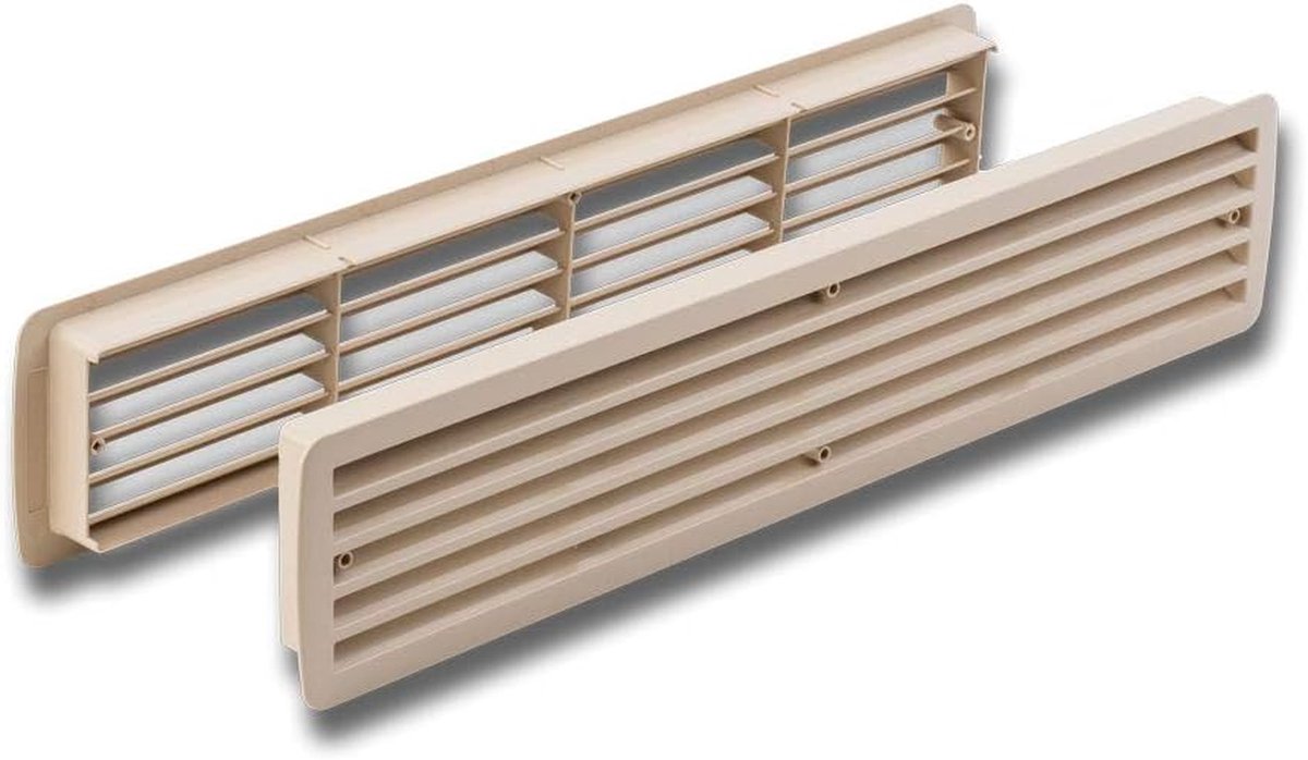 Deurventilatierooster - Kunststof rooster - Ventilatie aanbrengen - Duitse productie - 457 mm x 92 mm - Esdoorn