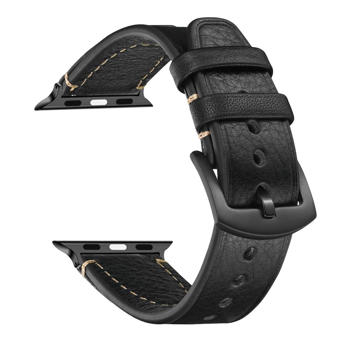 Dailygoods - Vintage lederen armband voor Apple Watch 38/40/41 mm - Luxe horlogeband met roestvrijstalen gesp - Bruin