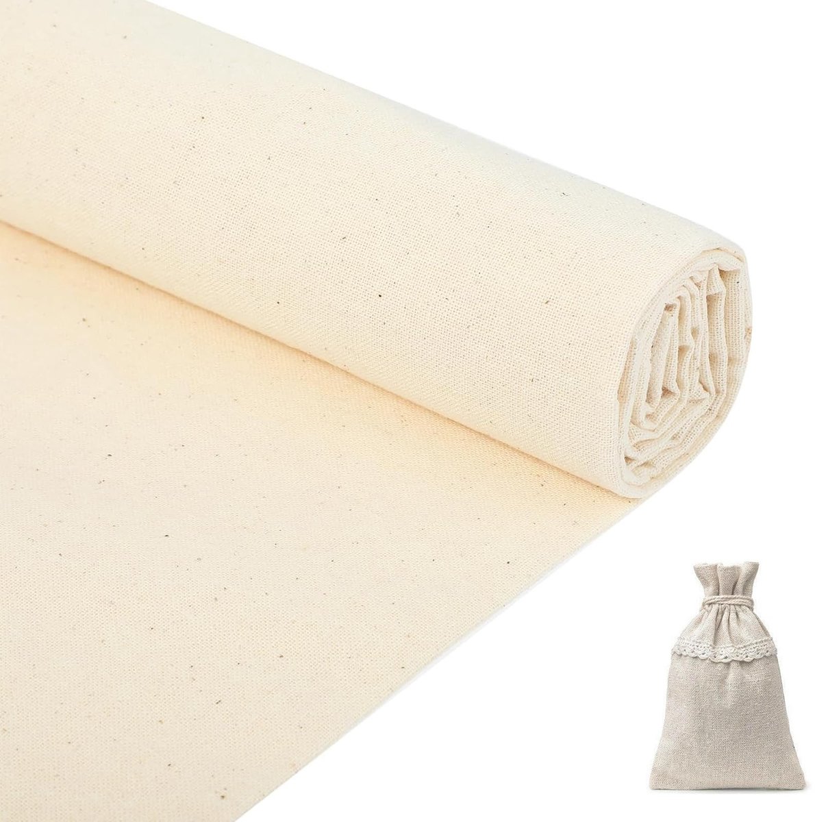 Dailygoods- Handwerkstof 100% Natuurlijke Ongebleekte Katoen - 160 x 50 cm - Ademend - Zacht - Gemakkelijk Schoon Te Maken - Ideaal Voor Kleding/Beddengoed - Katoenstof