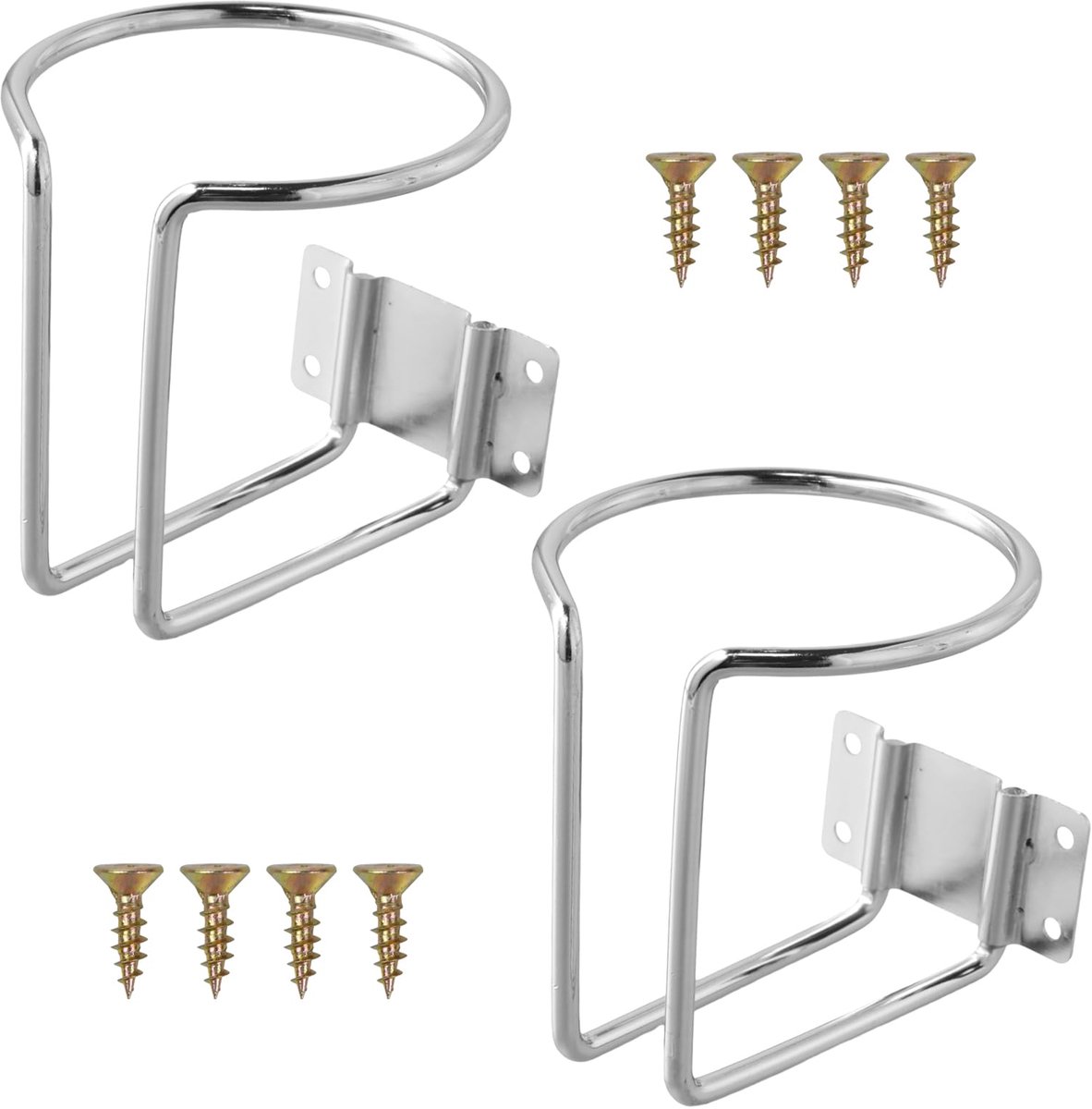 Dailygoods - 2 Stuks Roestvrijstalen Bekerhouder voor Boot en Camper