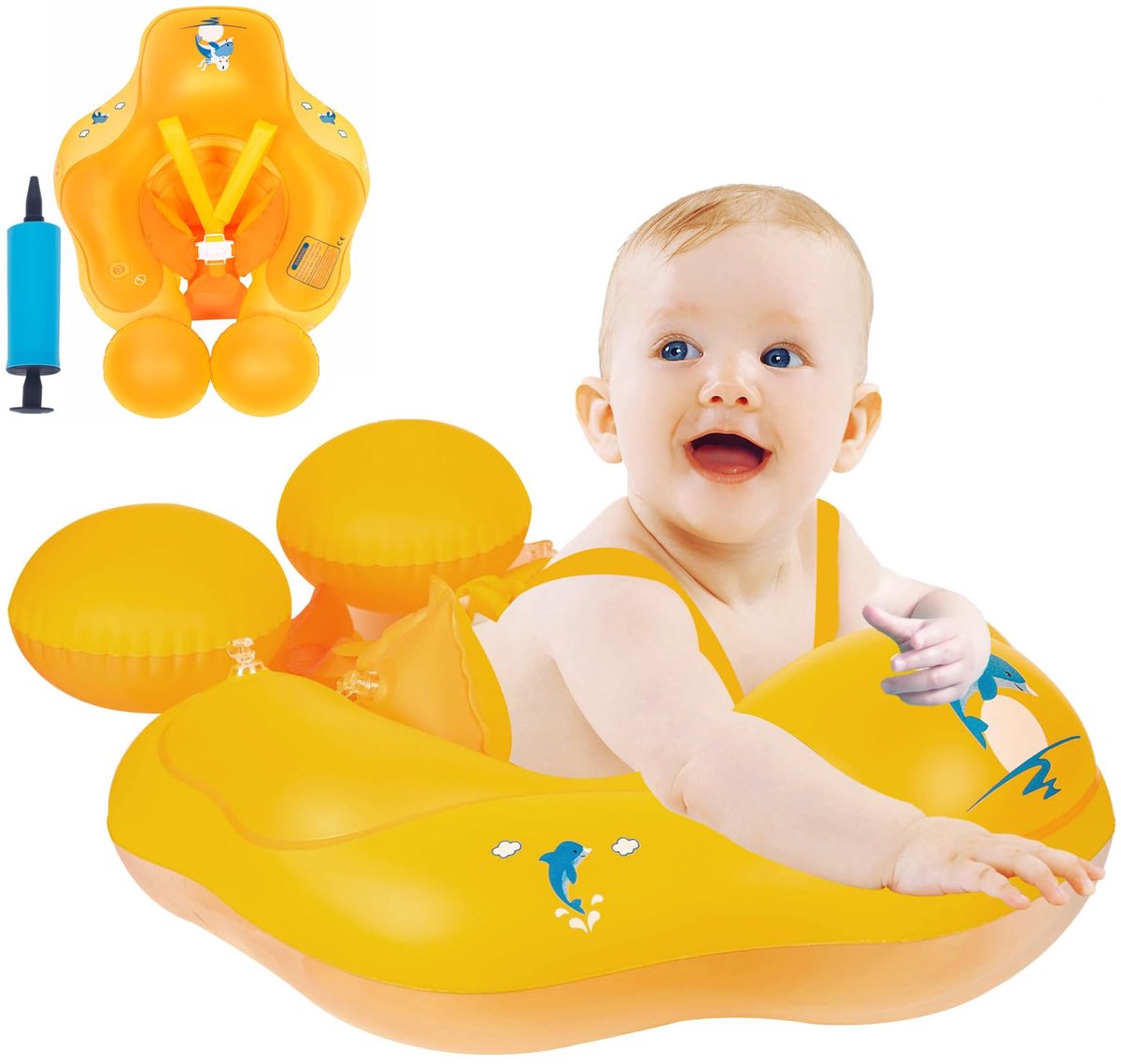 Dailygoods - Opblaasbare babyzwemband met veiligheidszitje voor 0-36 maanden