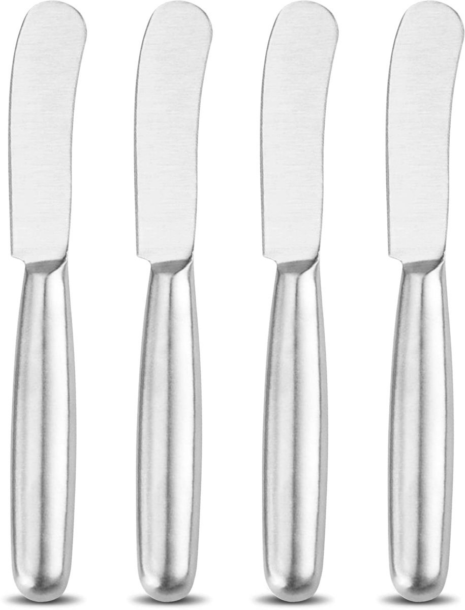 Dailygoods - 4-delige botermessenset van roestvrij staal - Kaasmessenset met gladde randen