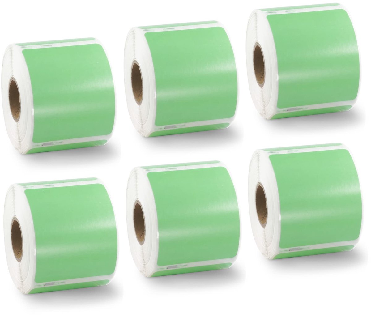 Dailygoods - 6 Grote Rollen Multifunctionele Groene Labels voor 99015 - 2400 Zelfklevende Labels