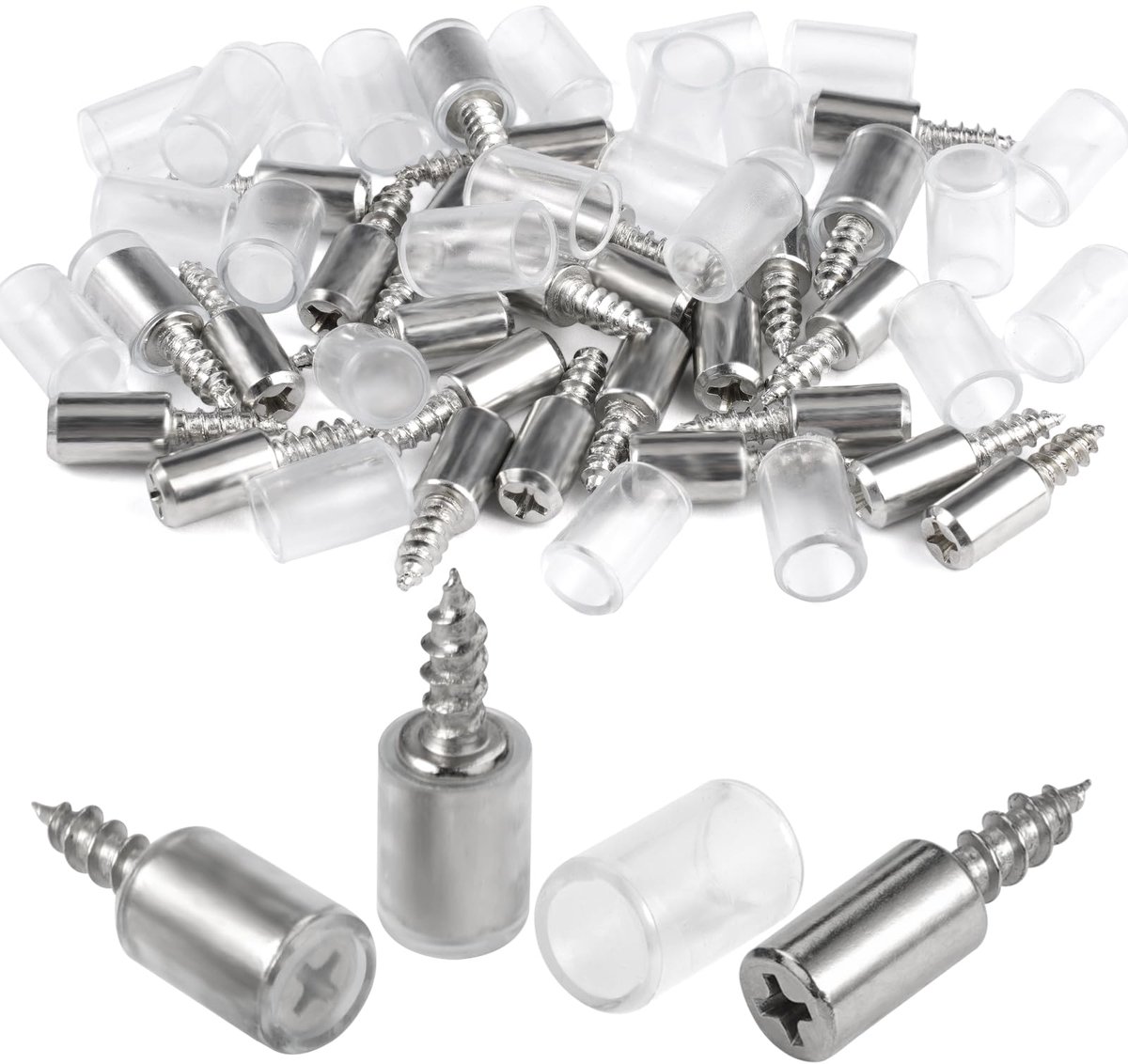 Dailygoods - 80 Stuks Schapdragers met Rubberen Bescherming - Ø7mm Zelftappende Schapdragers