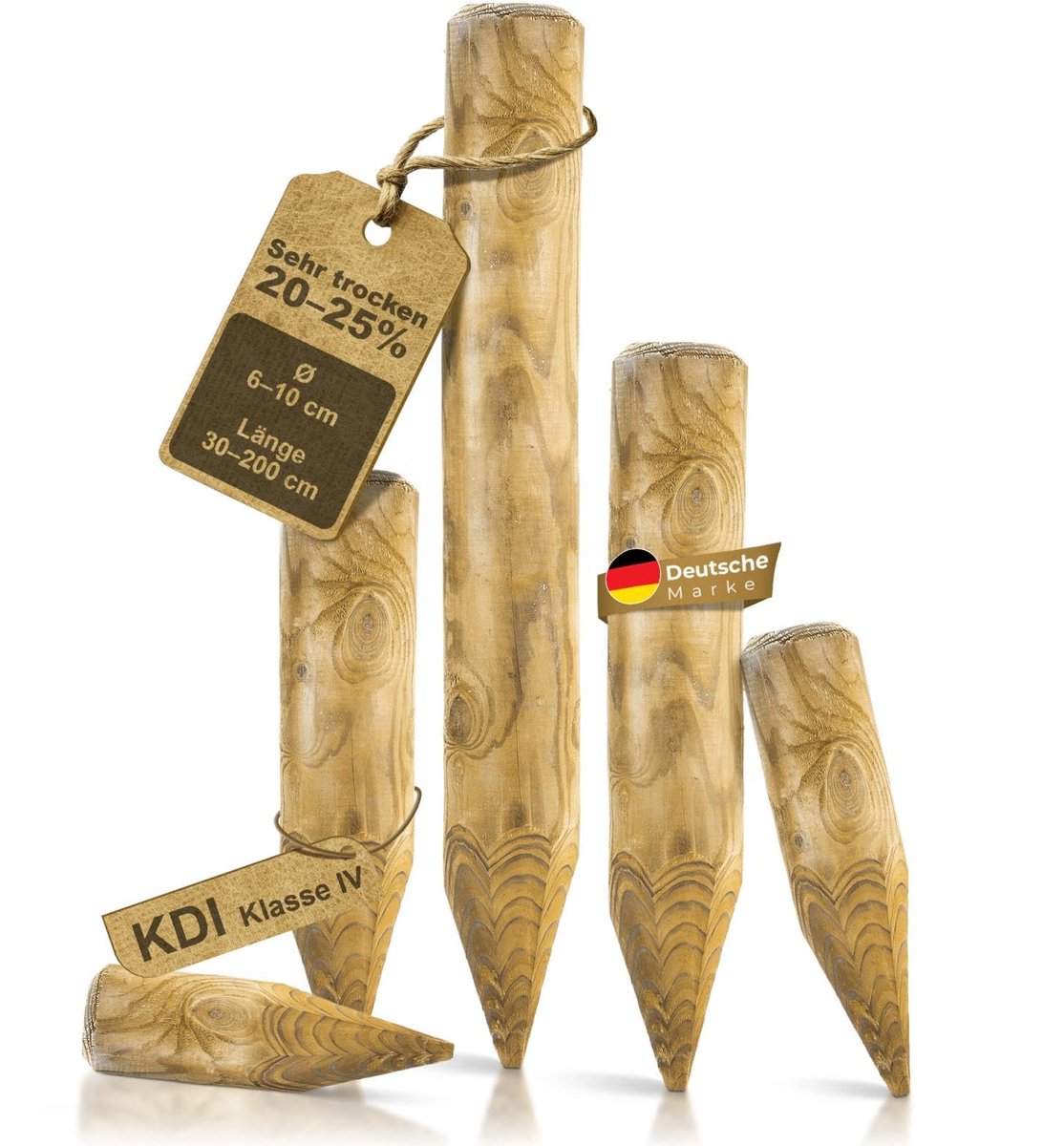 Dailygoods - Houten Palissades - Geïmpregneerde Boompalen in 39 Maten