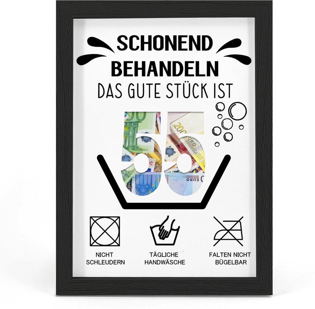 Dailygoods - Fotolijst voor Geldcadeau 55e Verjaardag - Creatief en Grappig Cadeau