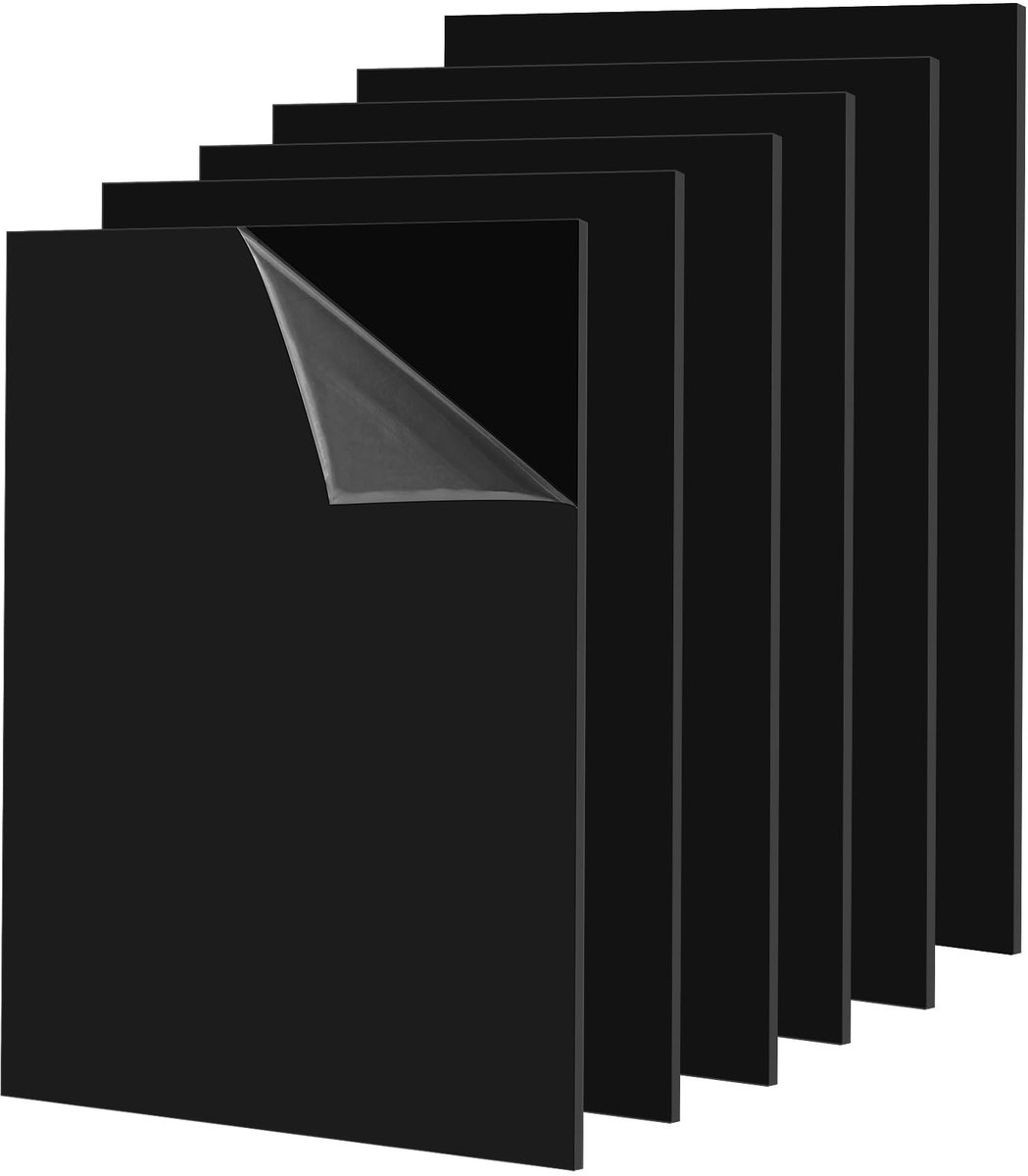 Dailygoods - Set van 6 A3 Zwarte Acryl Platen - 2mm Dikte voor Creatieve Projecten
