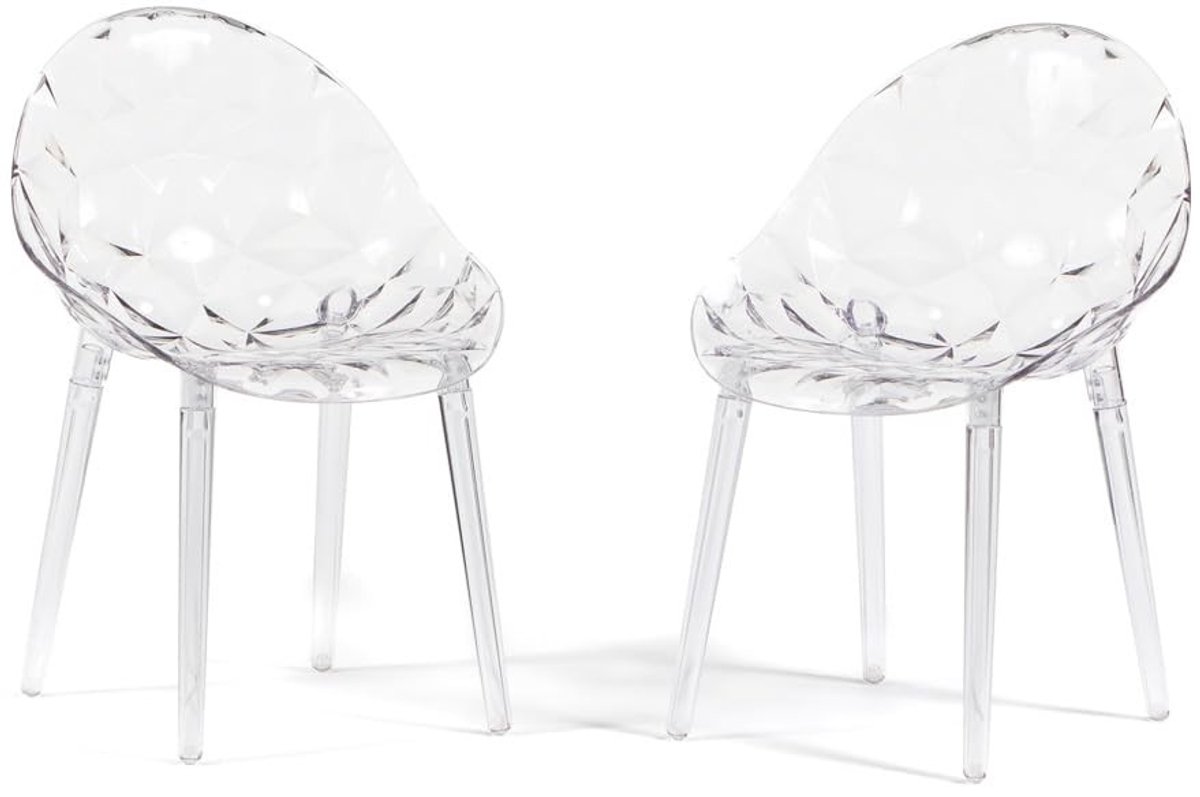 Dailygoods- Eetkamerstoelen Transparant - Polycarbonaat - Modern Design - Ergonomische Zitting - Duurzaam - Geschikt voor Binnen/Buiten - Stoelen