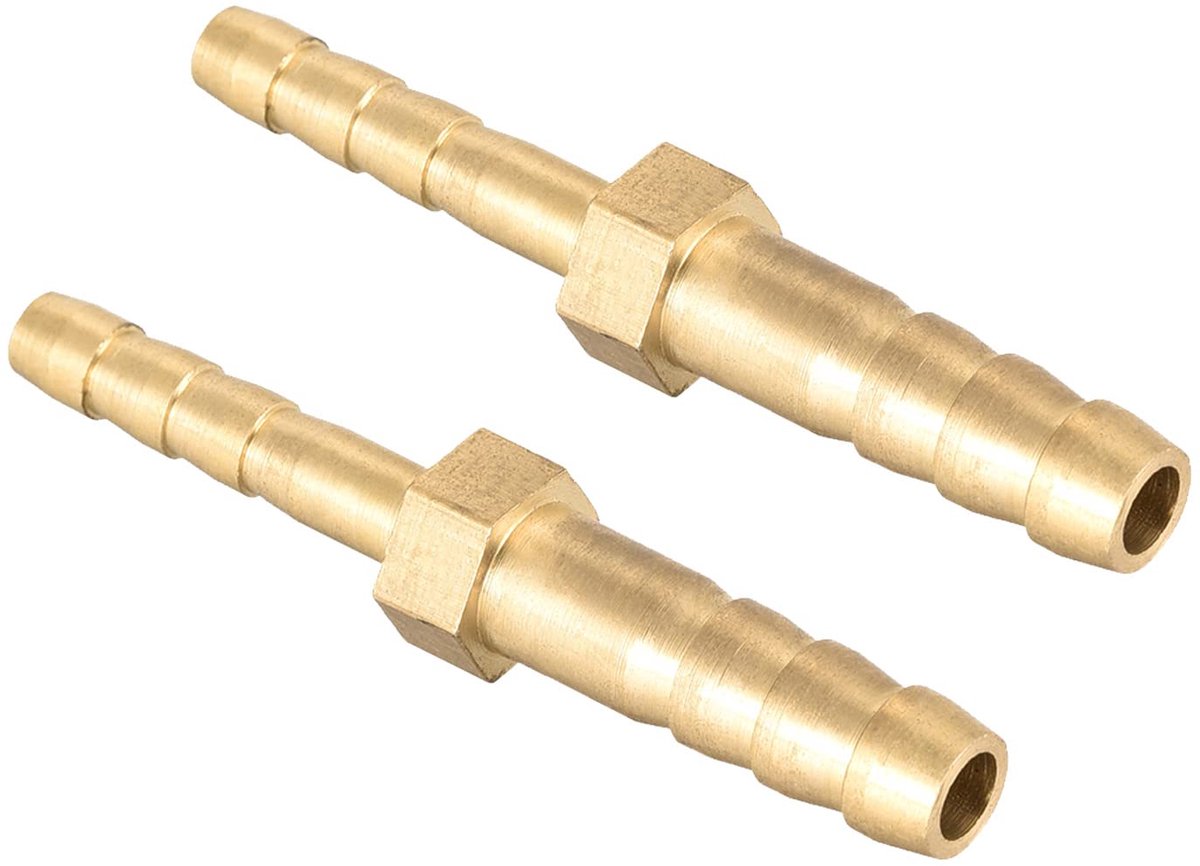 Dailygoods - 6mm naar 4mm Diameter Messing Adapter - 2 Stuks voor Slangverbindingen