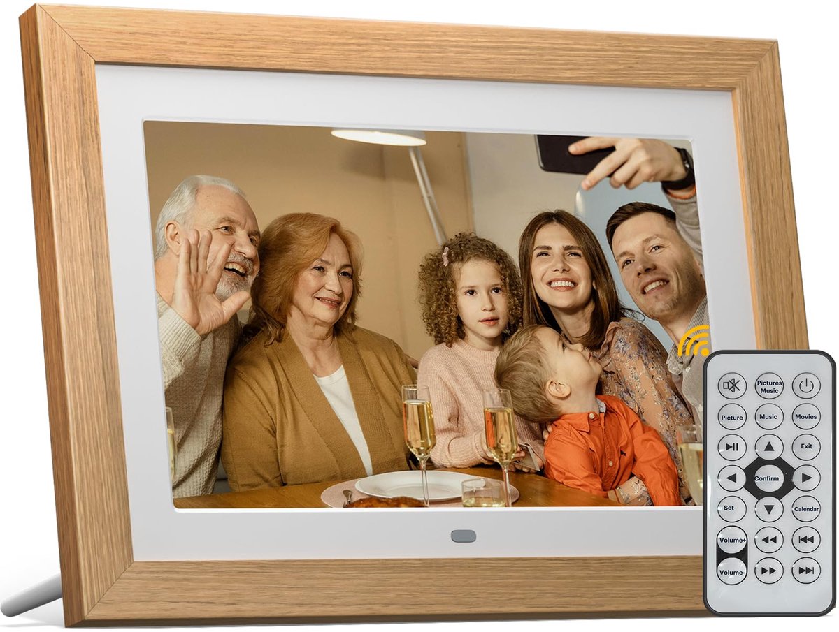SnelShoppen - Digitale Fotolijst 10 Inch HD, Geen Wifi, Afstandsbediening, Ondersteuning voor 256 GB SD-kaart, USB, Automatische Rotatie, Ideaal voor