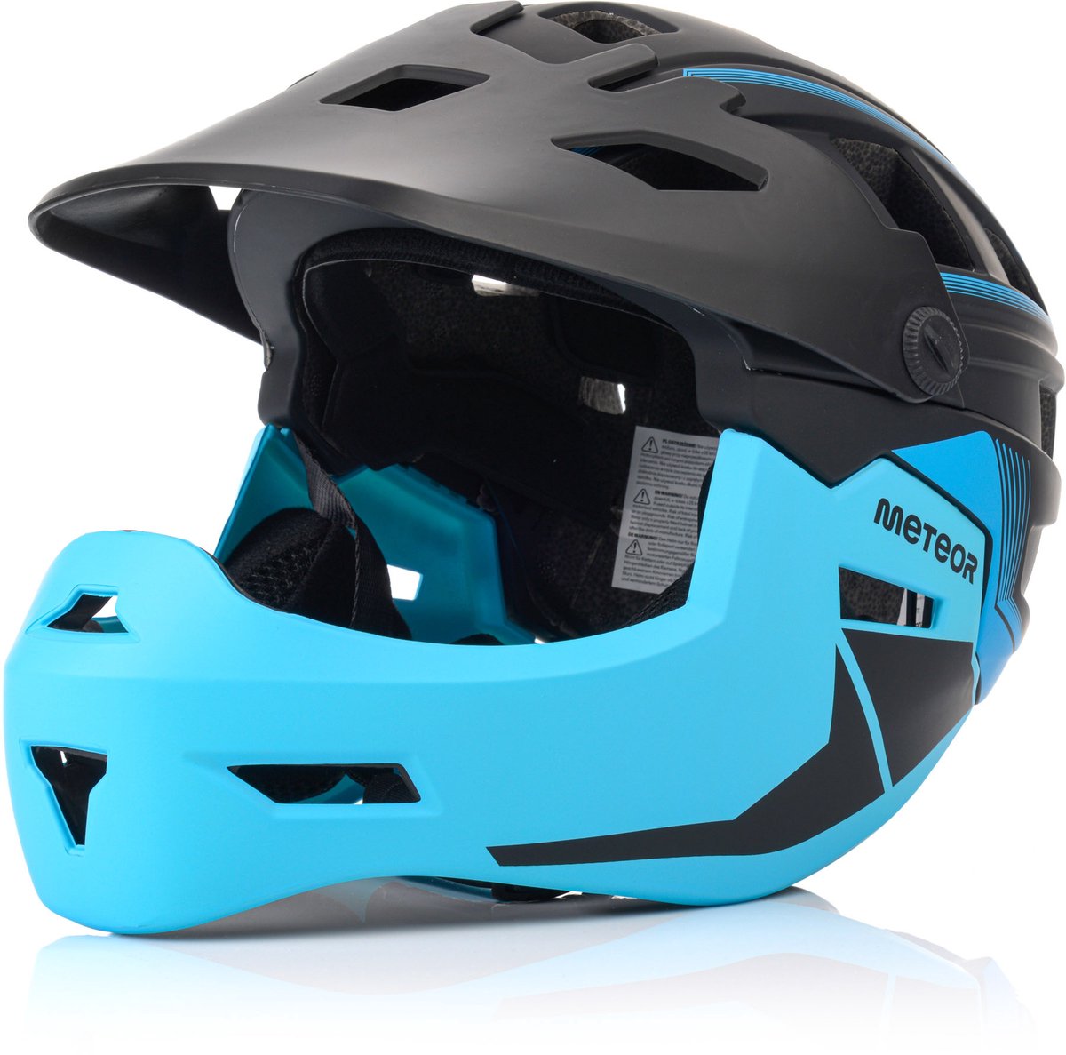 Meteor Hydra M - Fietshelm - Full-face, maat 55-58 cm, zwart/blauw