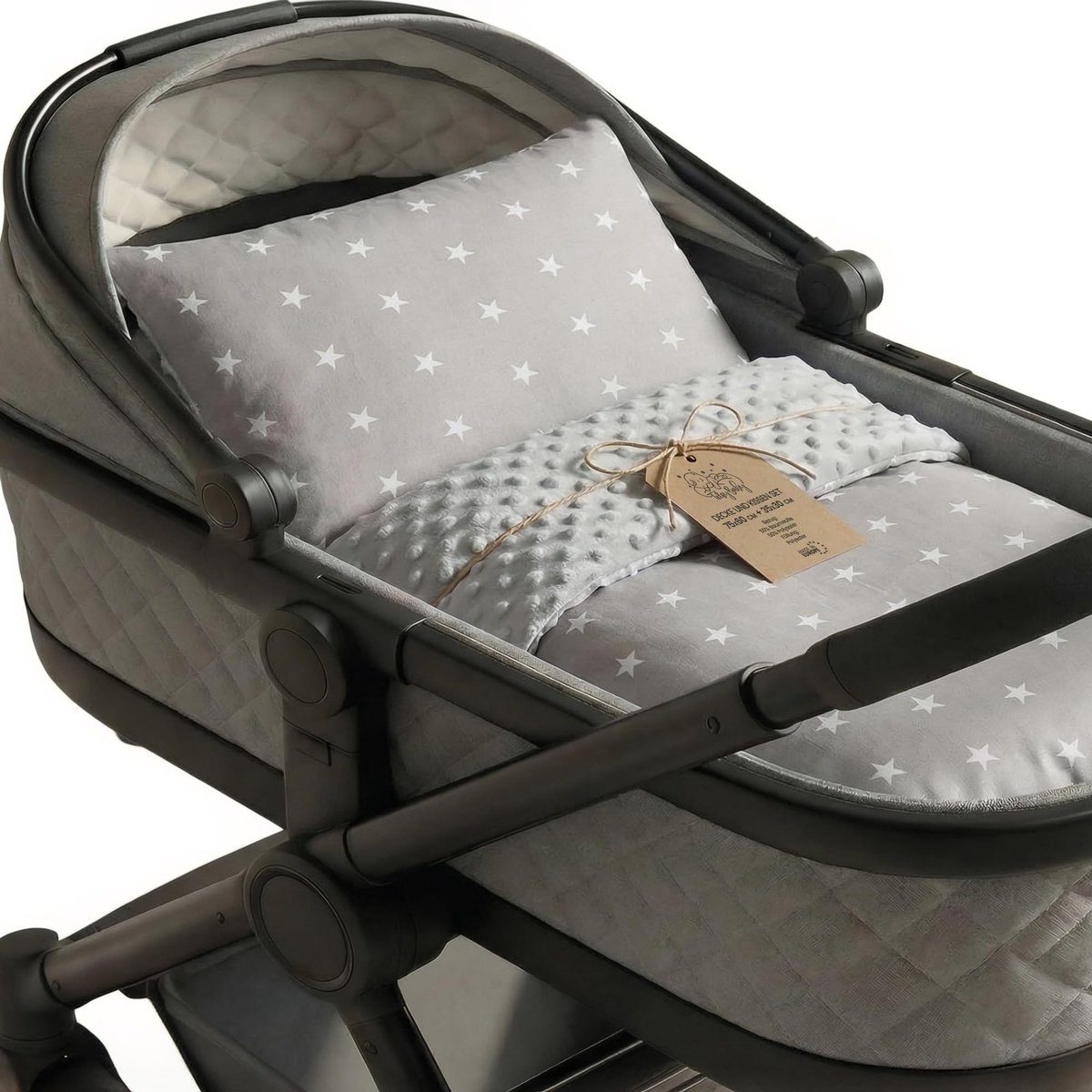 SnelShoppen - Babydeken Knuffeldeken Set 75x60 cm + Kussen 35x30 cm - Dubbelzijdig Fleece Katoen Warm Zacht Donzig voor Kinderen en Newborns - Omkeerb