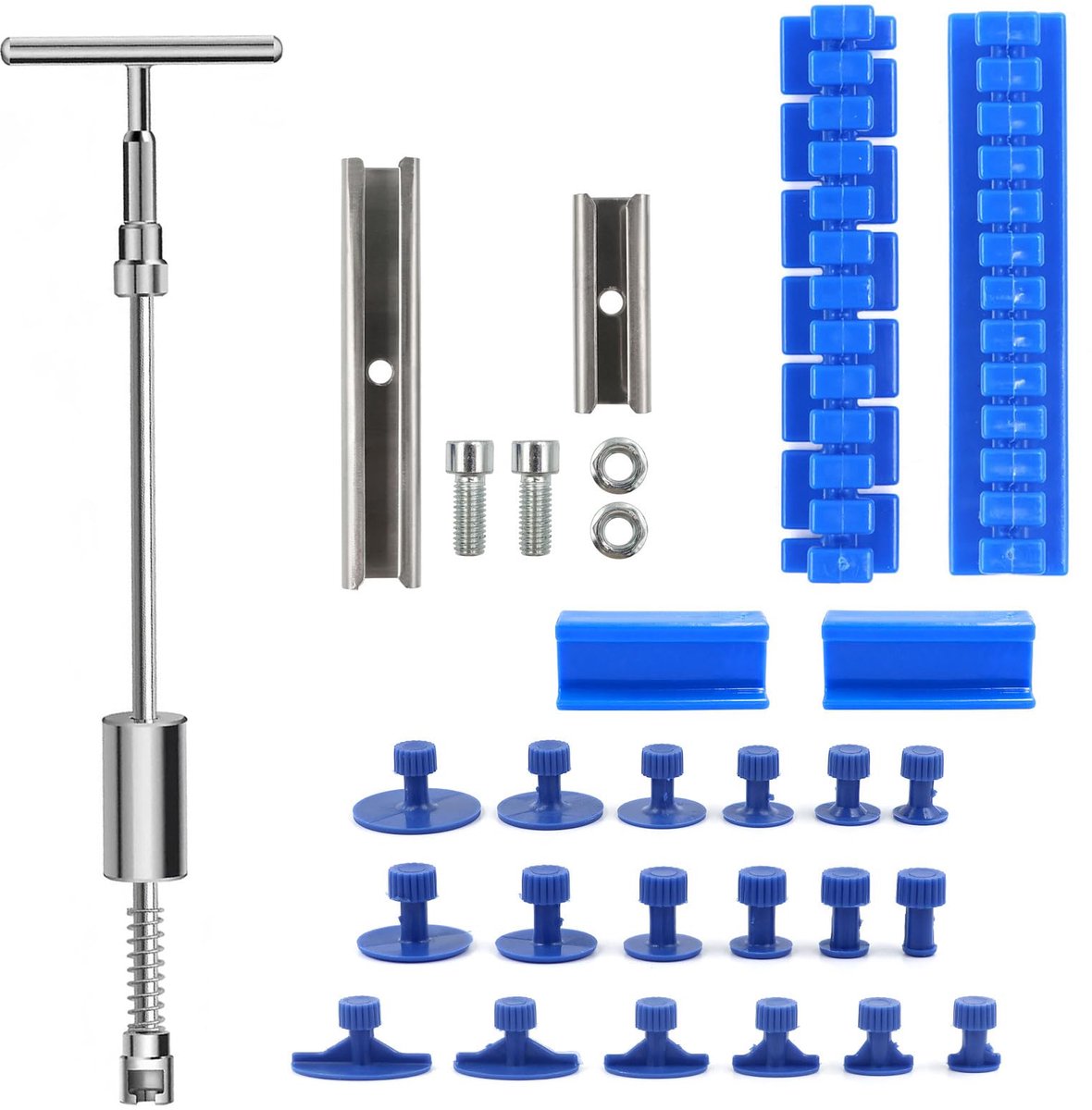 SnelShoppen - Auto Deuk Reparatieset T-bar Trekker - Uitdeukgereedschap voor Metalen Oppervlakken - Deuktrekker Kit met Slide Hamer - Ideaal voor Voer