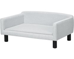 PawHut hondenbank - zachte bekleding - houten poten - wasbaar