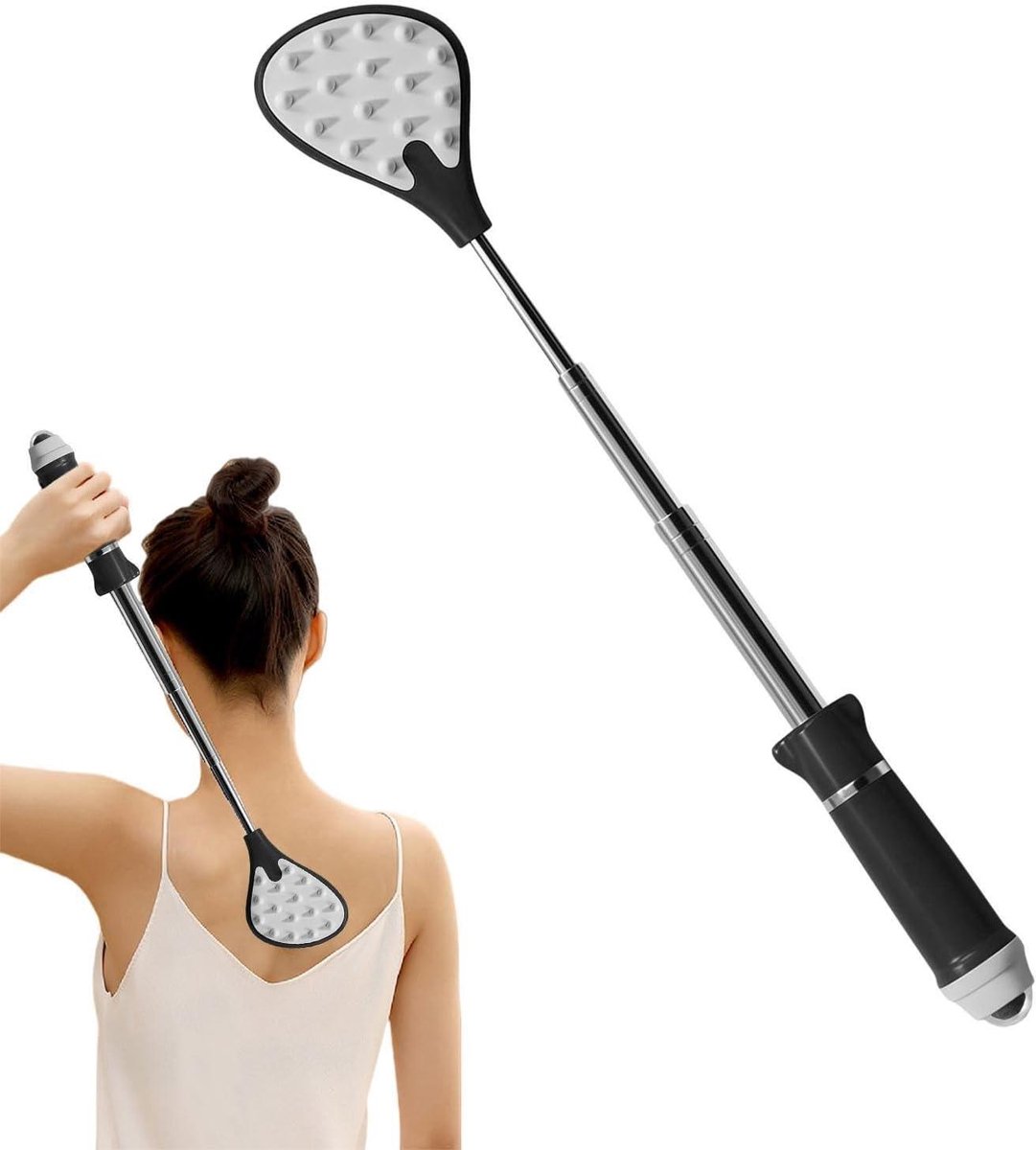 Telescopische Rugkrabber - Uitschuifbare Krabber - Jeuk Verlichten - Met Magneetkraal Massage - 27 cm - null