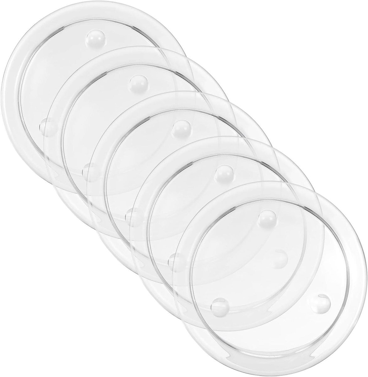 Glazen Kaarshouders - Decoratieve Schalen - Meubels Beschermen - Gladde Rand - 6 Stuks - Transparant