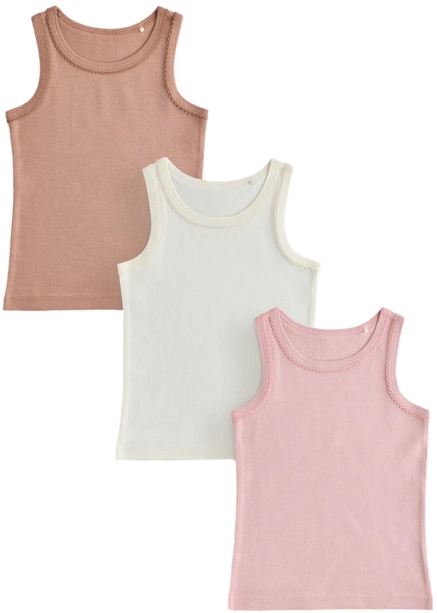 Next - Meisjes - Set van 3 hemdjes - Bruin