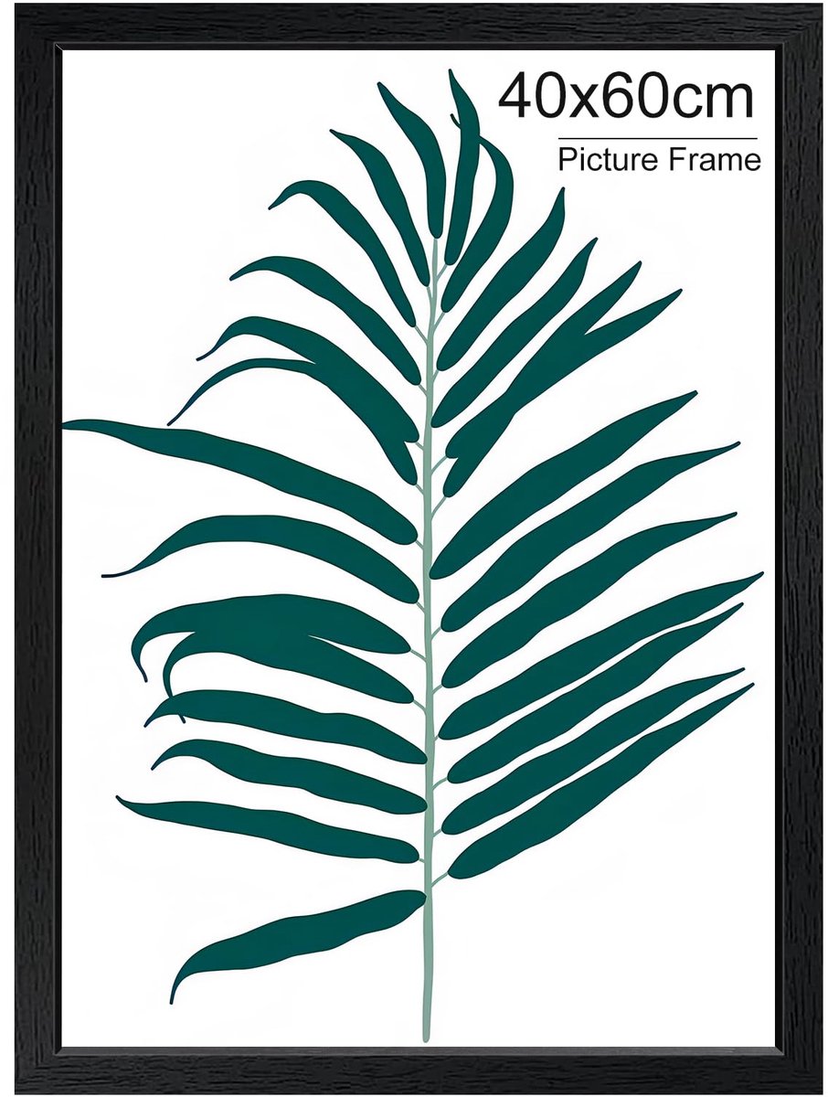 SnelShoppen - WENGTIAO Fotolijst 40x60 cm - Zwarte Houten Fotolijst voor Muur - Perfect voor Foto's, Posters en Afdrukken - 1 Stuk