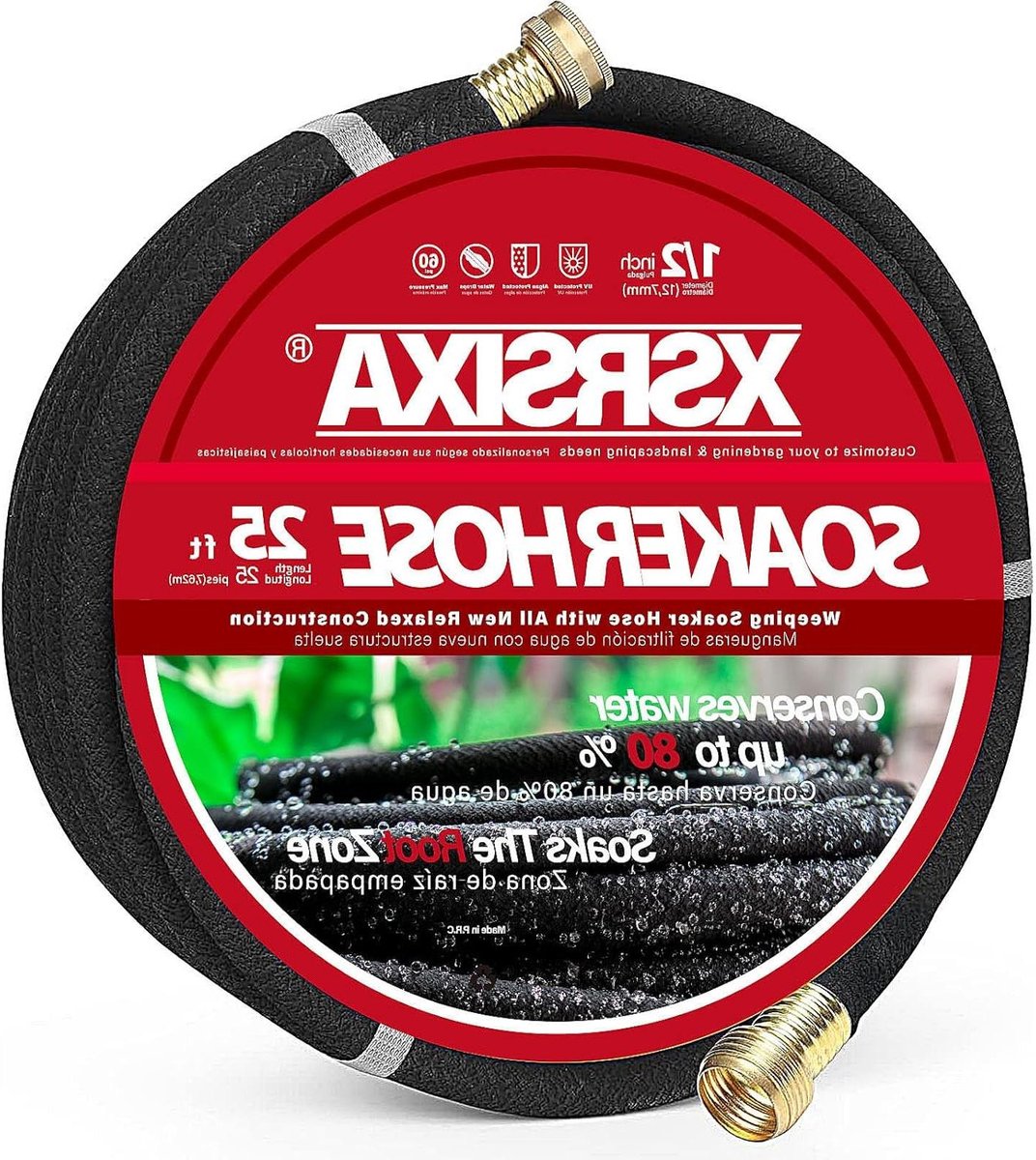 Soaker slang - Druppelslang tuin - Gelijkmatig bewateren - Ultraflexibel rubber - 25 voet - Zwart