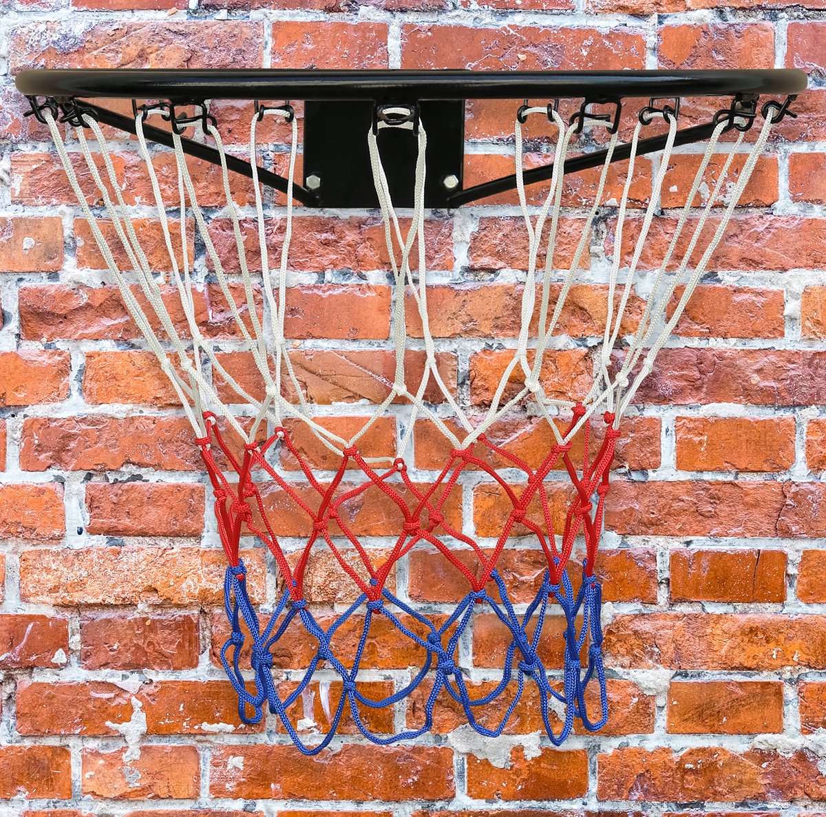 FloraGrace Basketbalring – 45 cm – Wandmontage – IJzer en Nylon – Zwart – Met Net Voor Binnen En Buiten – Weerbestendige Coating