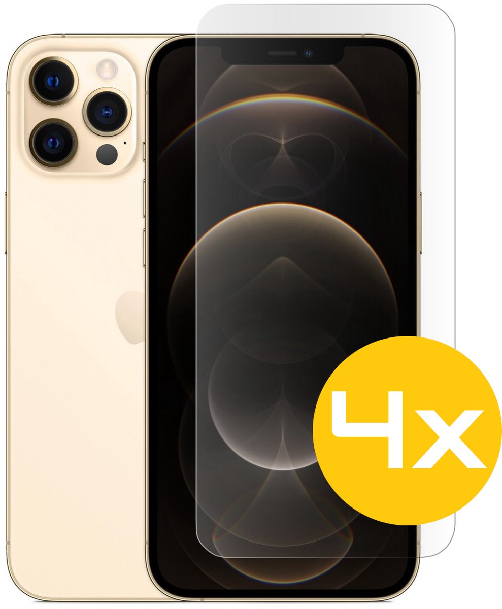 Screenprotector Geschikt Voor iPhone 12 Pro Max - Glasplaat - Tempered Glass - 4 Stuks