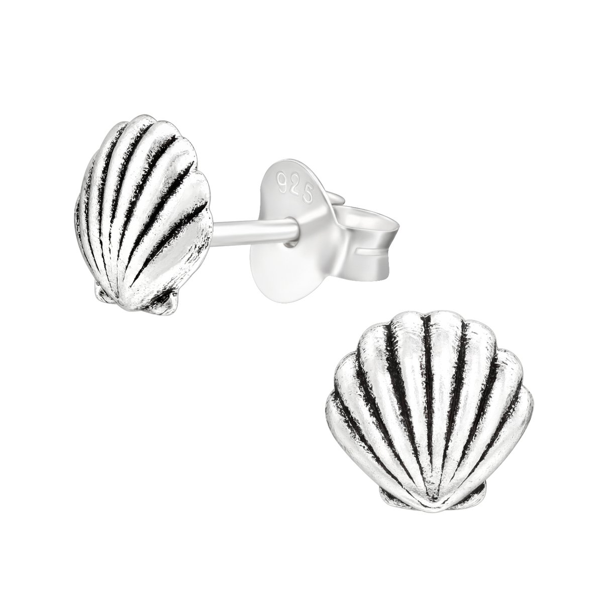 Oorbellen meisje schelp - zilver