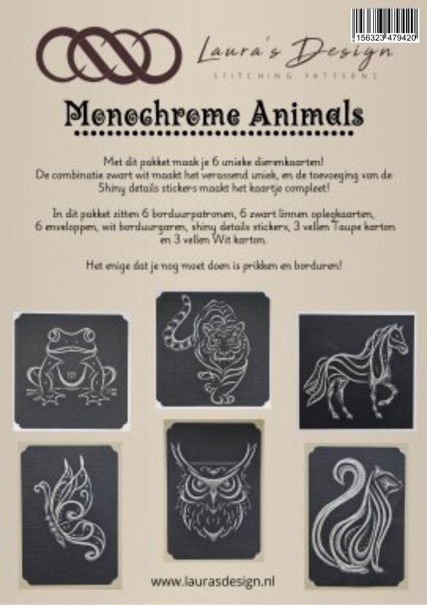 Monochrome Animals borduurpakket