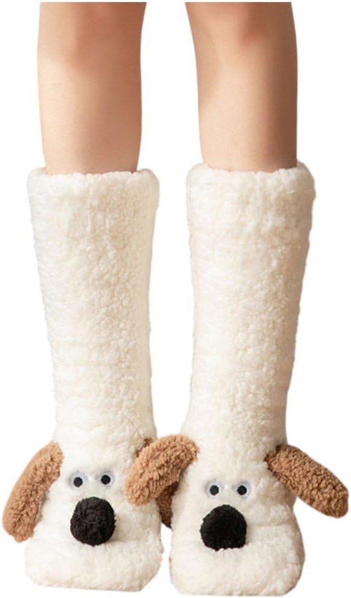 Sokken Dames - Huissokken Slipper - Warmte Voeten - Zacht Coral Fleece - One Size - Multicolor