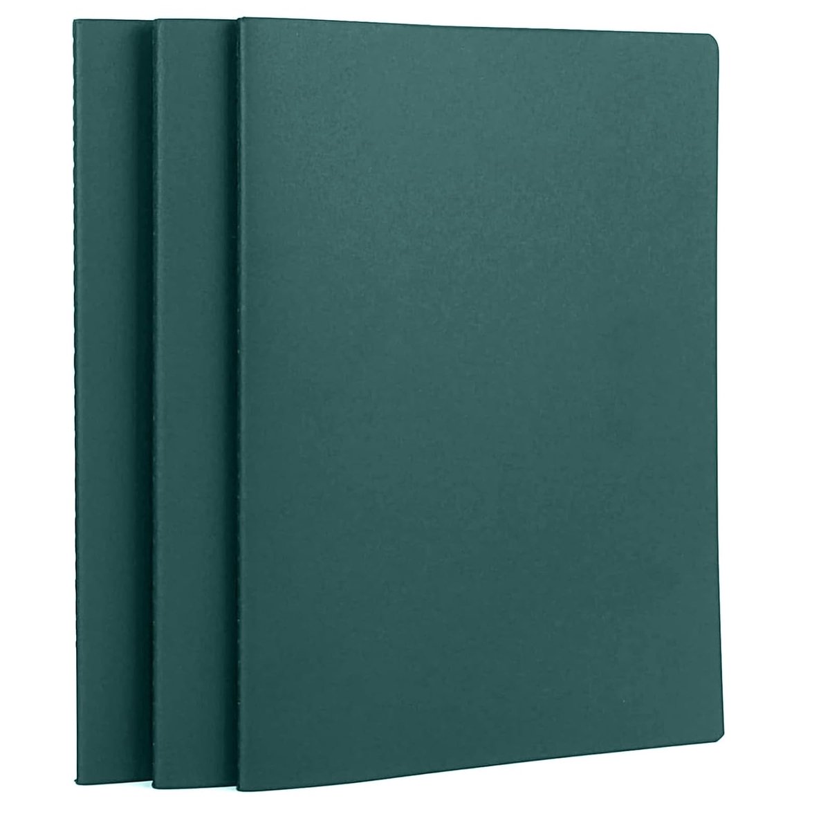 SnelShoppen - Notitieboek A4 3 Stuks - 21x29.2cm Donkergroen Kladblok met 40 Vellen 80 Pagina's - Blanko 100g/m² Papier voor Schetsen, Notities en Cre