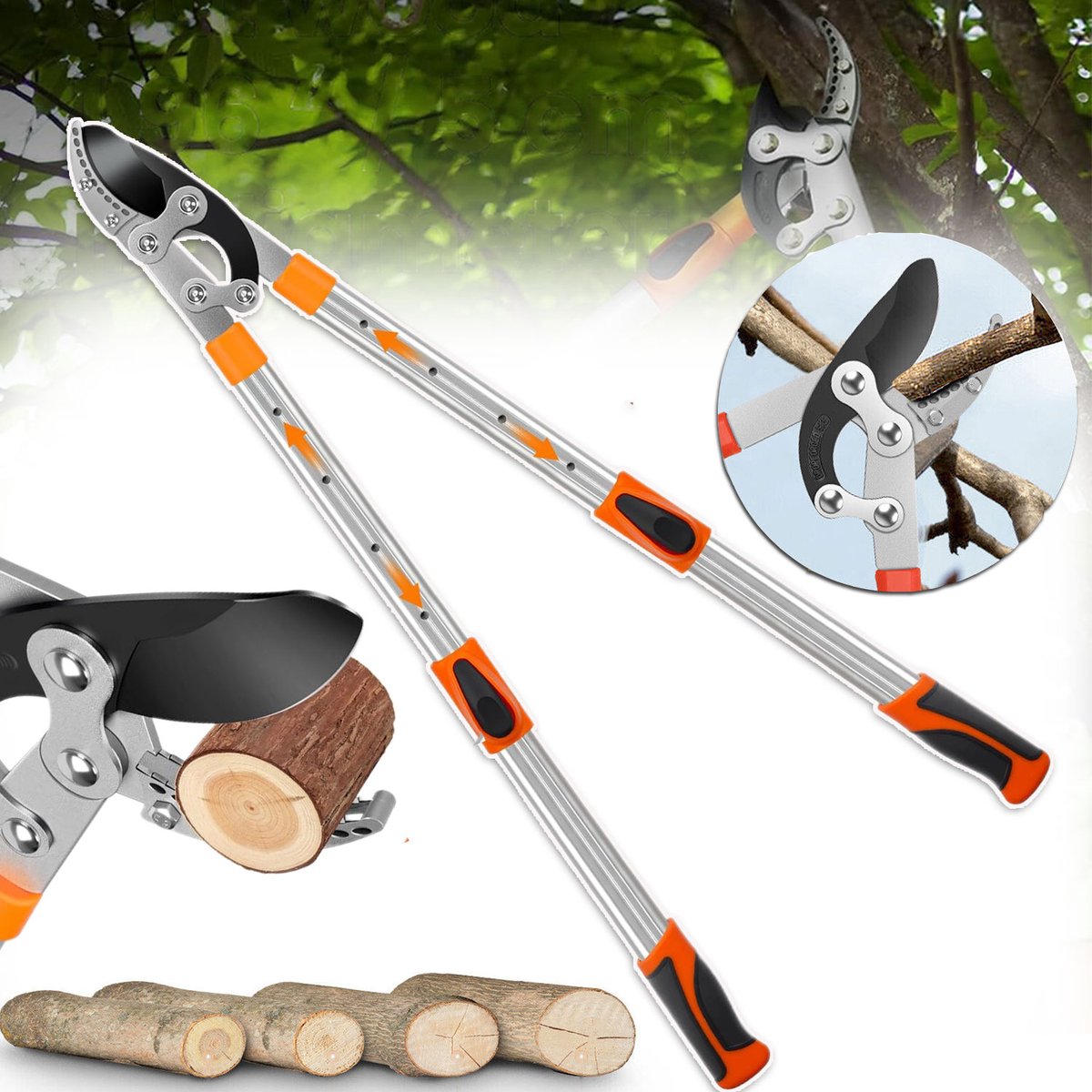 Robuuste, Telescopische Stalen Boomtakkensnijder Van 69-100 Cm, Boomtrimmer Met Lange Steel Voor Het Snoeien Van Dikke Takken.