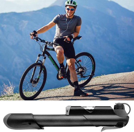 Compacte Fietspomp - Draagbare Pomp - Banden Oppompen - Geïntegreerde Drukmeter - 18 cm - Zilver — afbeelding 3