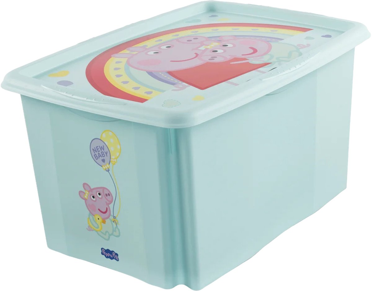 keeeper opbergbox Karolina Pep, 45 liter, aquamarijn, Peppa Pig motief