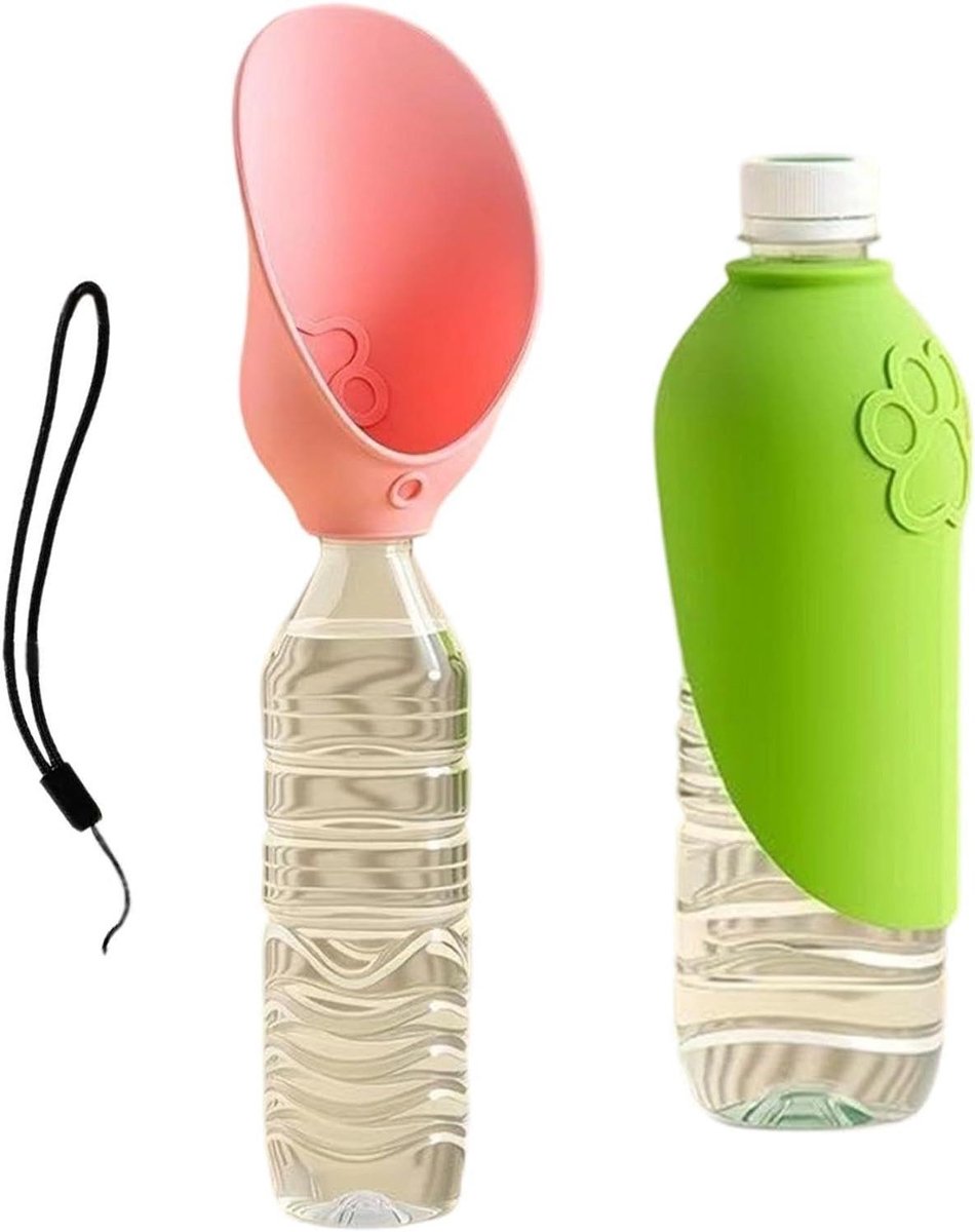 Honden Drinkfles - Hondenwaterfles Opvouwbaar - Buitenactiviteiten - Lekvrije Drinkbeker - 155 cm - Groen en Zwart