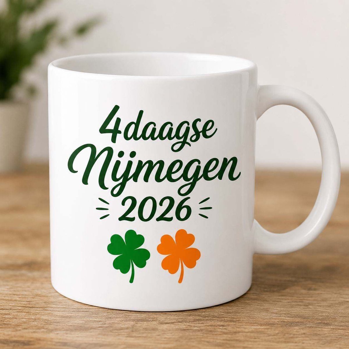 Creaties van hier - Mok - 4daagse Nijmegen - wit - wandelen - 325 ml