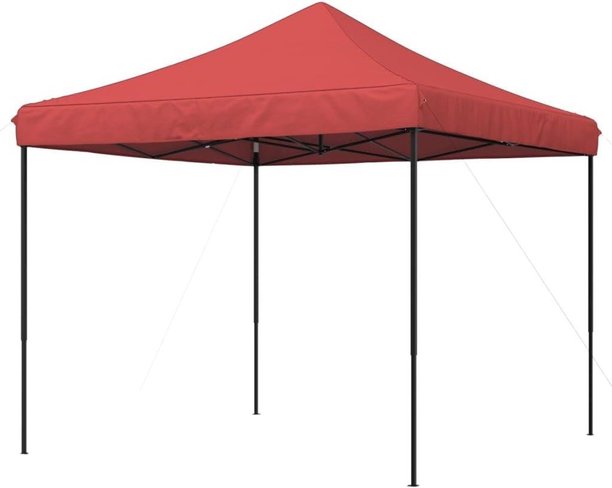 Pop-up paviljoen - Feesttent - Buitenfeesten organiseren - Snel op te zetten - 292x292x315 cm - Wijnrood