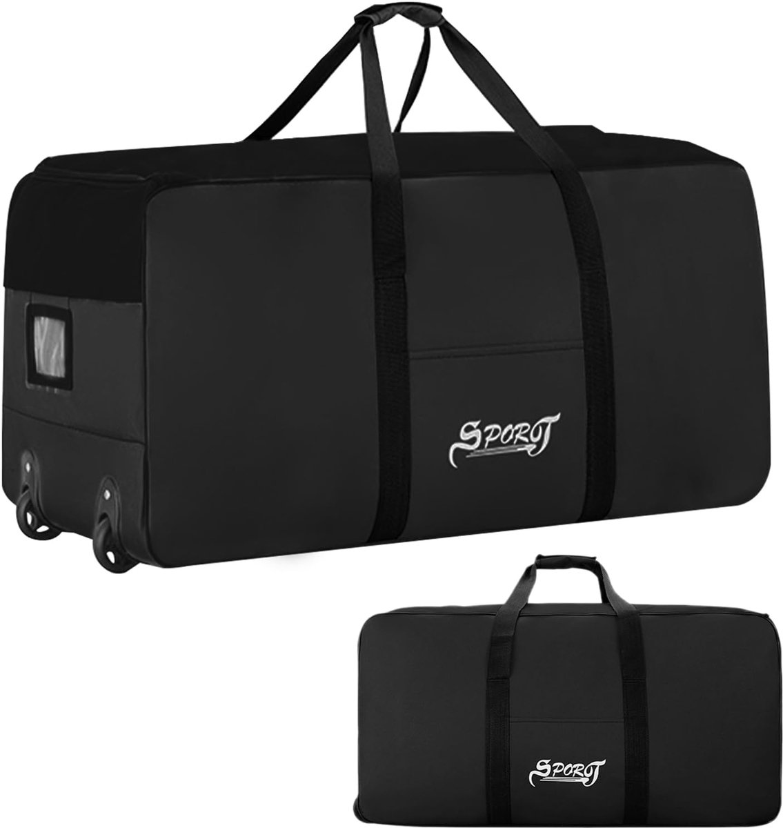 SnelShoppen - Grote Reistas met Wieltjes 120 Liter, Lichte Opvouwbare Handbagage, Waterdichte Sporttas voor Heren en Dames, 80 x 40 x 40 cm, Ideaal vo