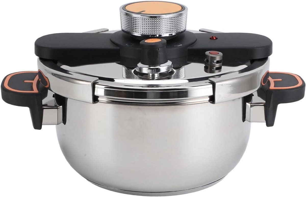 Snelkookpan RVS - Inmaakpot Drukpan - Snel Koken - Gelijkmatige Verwarming - 6L - Zilver