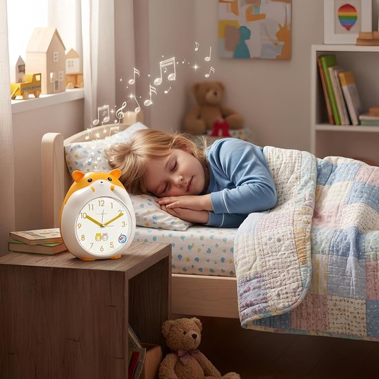 Kinderwekker Dierenontwerp - Sprekende Wekker Kinderkamer - Kinderen Leren Tijd - Diepe Ontwaakgarantie - 19.5 x 15.2 x 11.5 cm — afbeelding 4