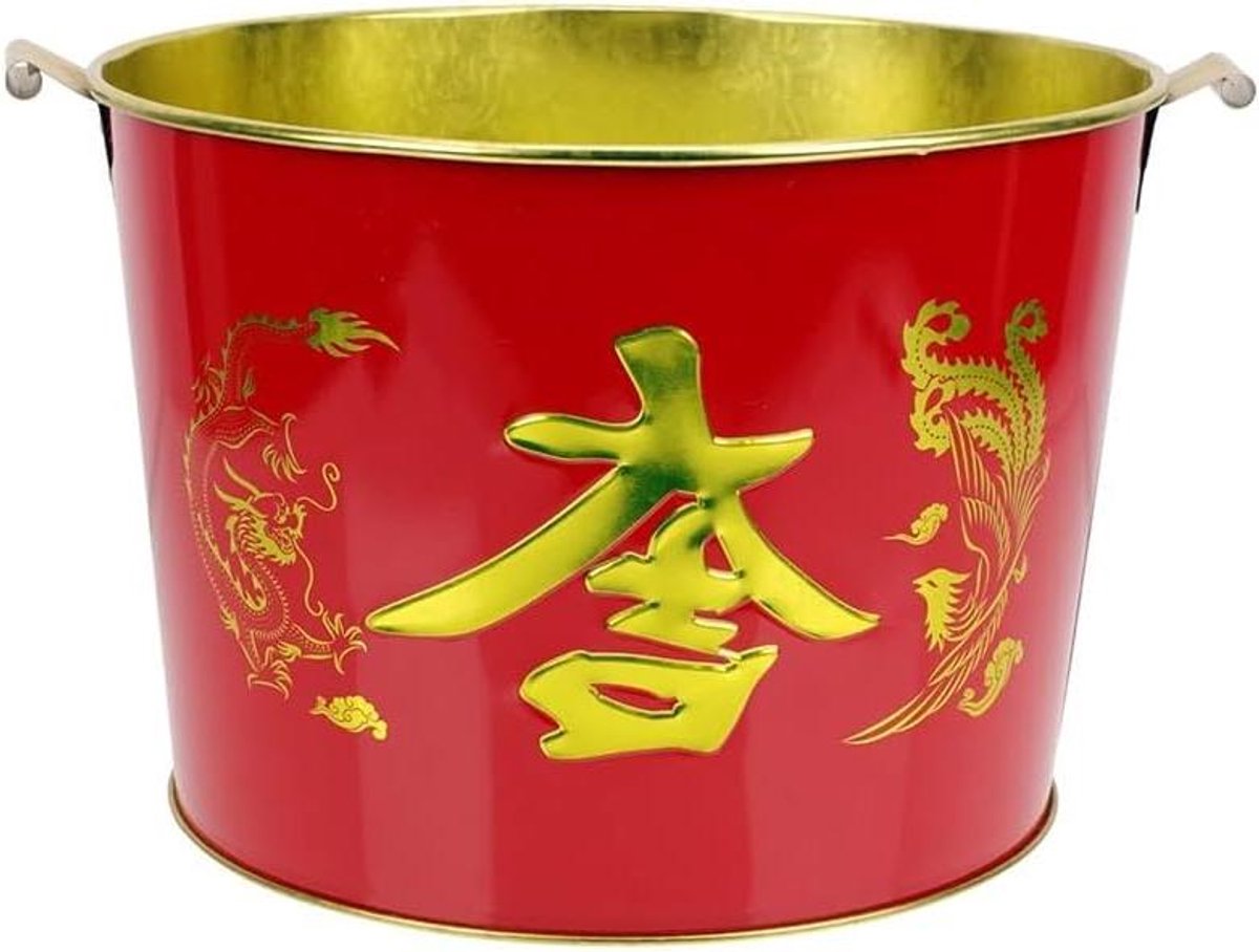 Metalen Brandvat - Tuinkachel Verbrandingsoven - Afval Verbranden - Hittebestendig Roestvrij Staal - 28x28x15cm - Rood