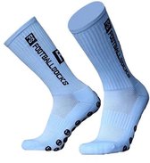 Chaussettes antidérapantes Football Bleu clair Chaussettes de sport Anti-Ampoules (Taille 38-45)