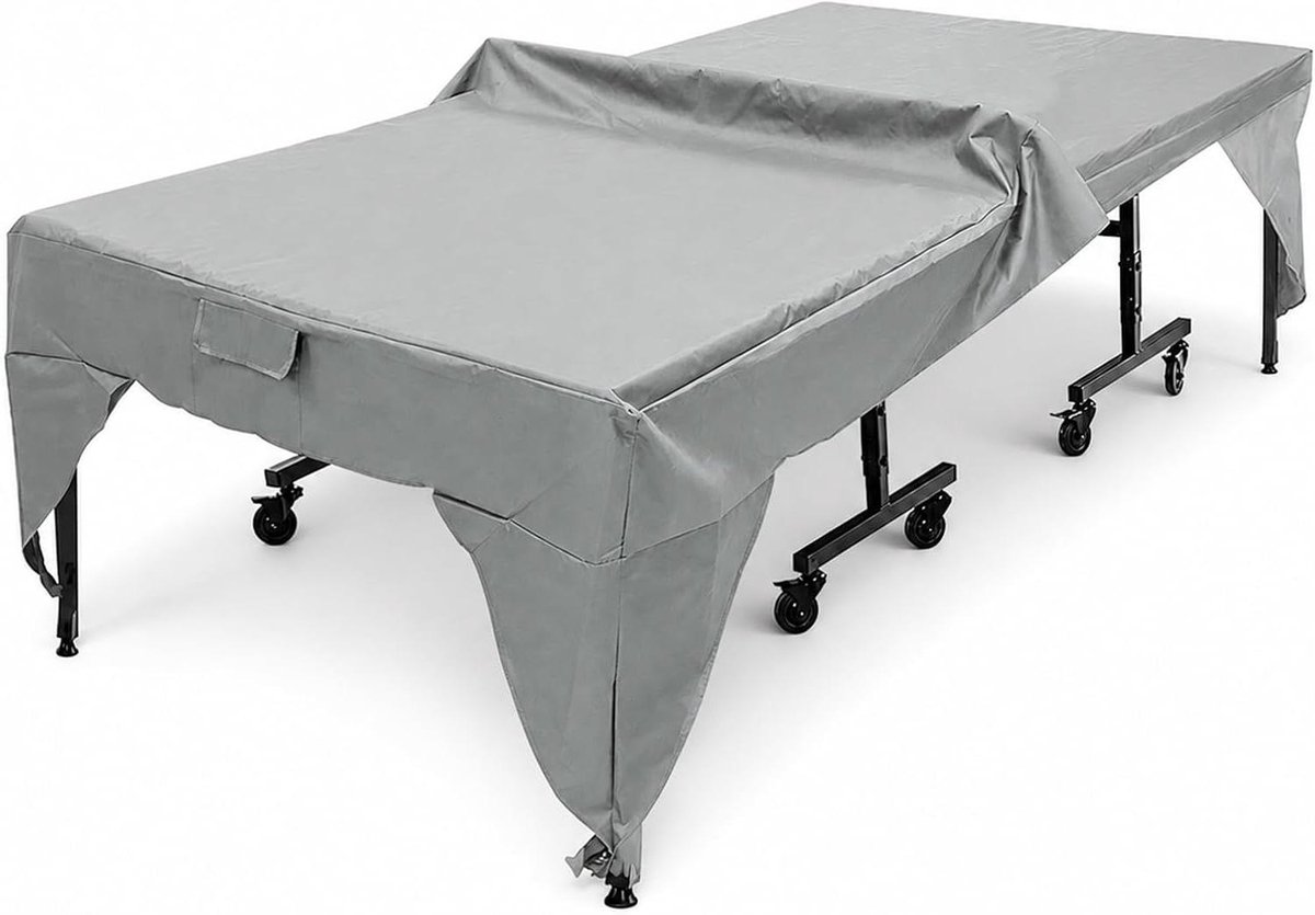 Tafeltennistafel Afdekhoes - Beschermhoes Tafeltennis - Tafel Beschermen - Volledige Afdekking - 280 x 153 x 73 cm - Grijs