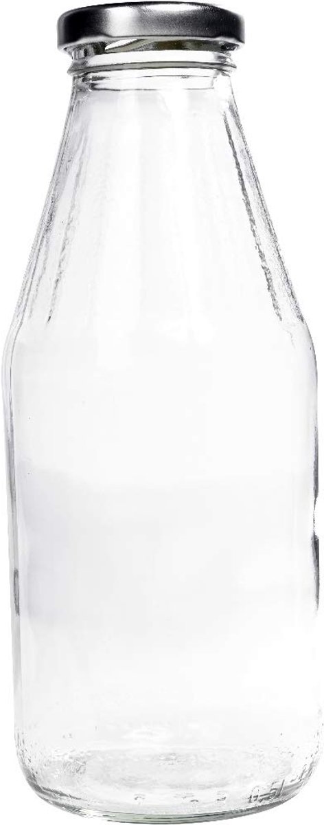 SnelShoppen - 12 x Glazen Fles 500 ml met Schroefdop Zilver - Inclusief Trechter voor Keuken, Feest en Camping - Perfect voor Drankjes en Inmaken van Snelshoppen — afbeelding 5